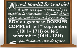 Réinscriptions saison 2018-2019